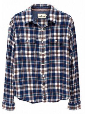 The Normal Brand Shirt Mens Medium Blue Plaid Flannel Long Sleeve Button Up